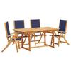 VidaXL Ensemble à manger de jardin 5pcs bois d'acacia solide textilène, ensemble à manger d'extérieur, meuble de salle à 3279310