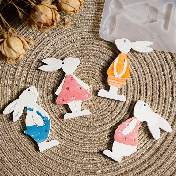 DIY Easter Decorations Mold Showing Traditional Rabbit Outline And Easy Operation Easter Home Decoration Mold