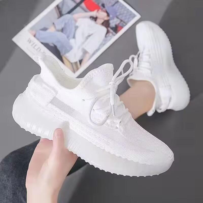 Spring New Coconut Shoes Women's Breathable Korean Version Versatile Ins Student Running Sports Shoes Women's Flying Woven Women's Shoes