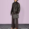 Gucci [23 Early Spring New Style] Ophidia Double G Silver Label Logo Zipper Closure Canvas and Leather Trim Clutch Regular Men's Gray