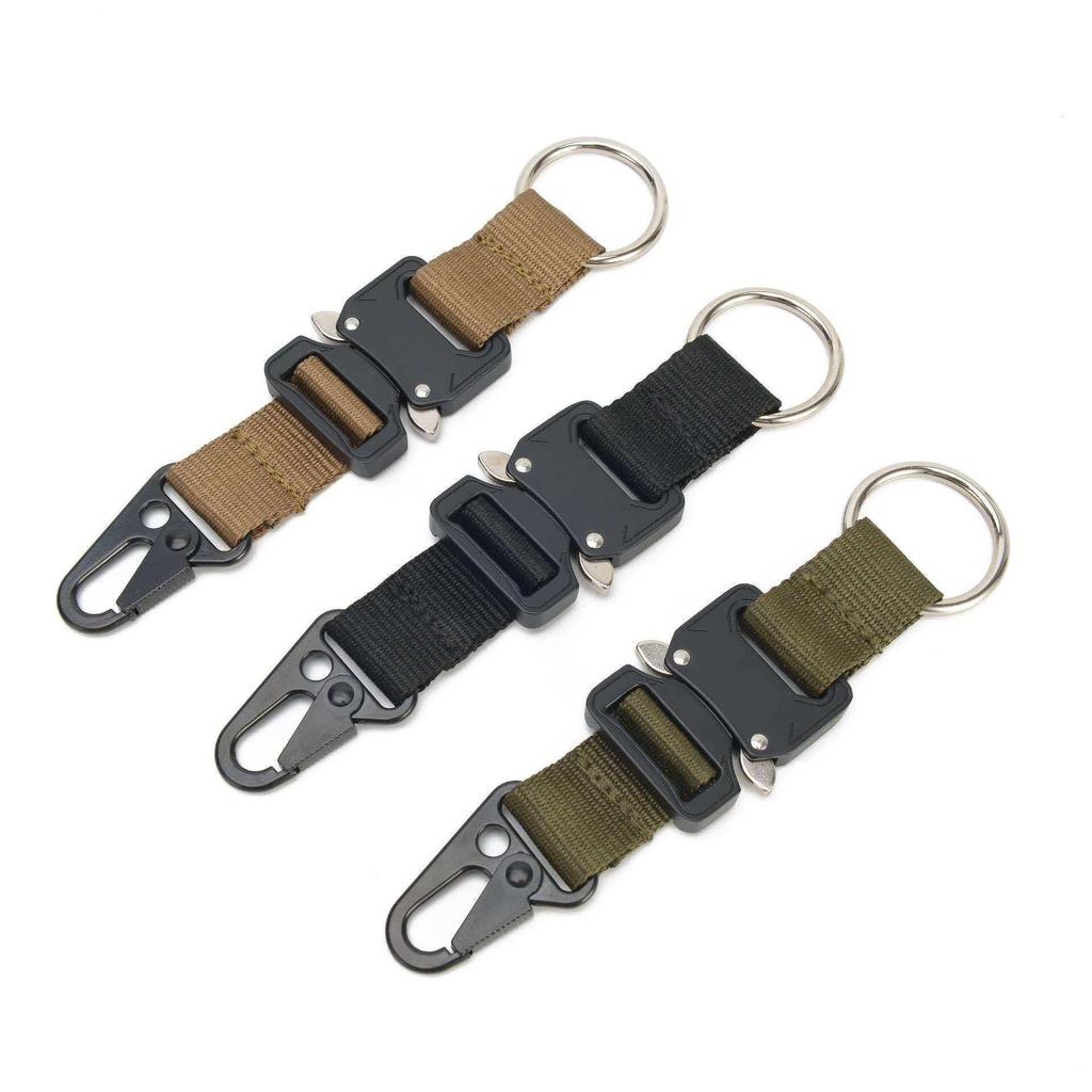Cobra Buckle Nylon Webbing Tactical Carabiner Keychain with Eagle Beak Hook