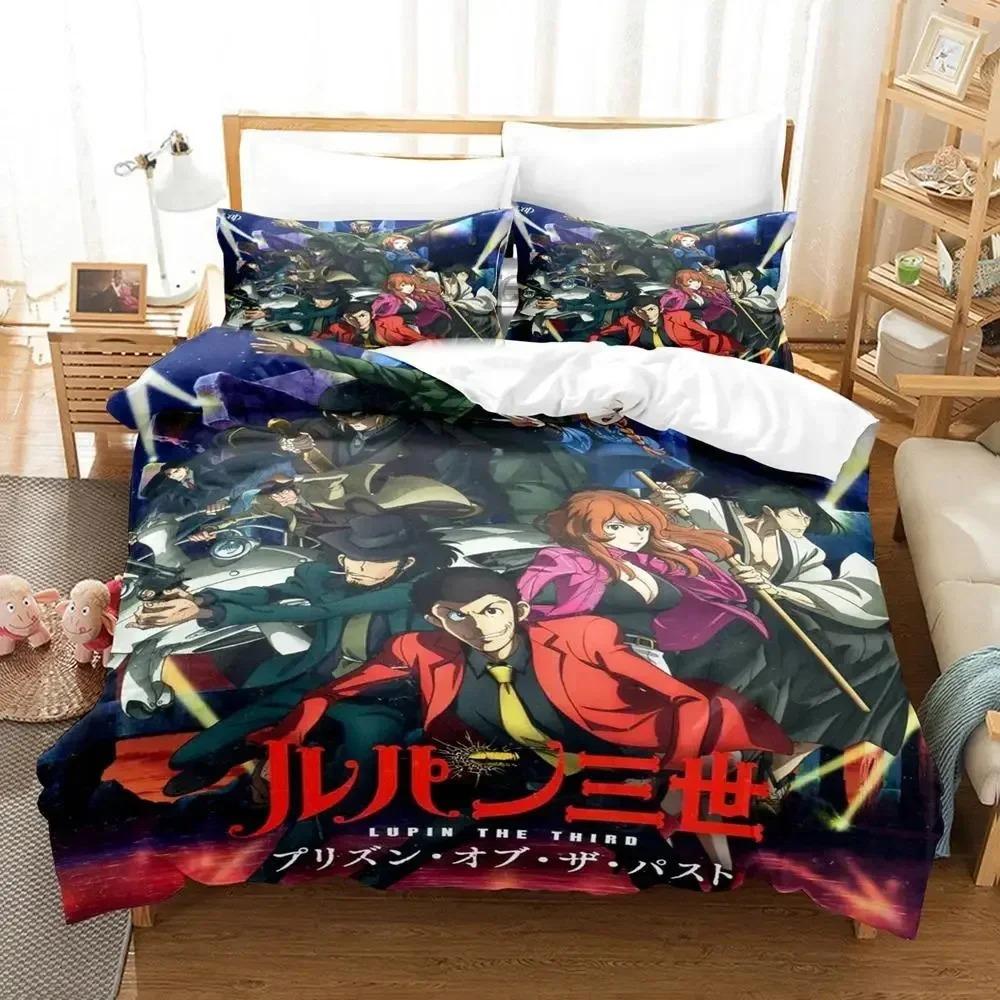 3D-Anime Lupin der Dritte Mine Fujiko Bettwäscheset Bettbezug Bettset Quiltbezug Kissenbezug Bettdecke King Queen Größe Jungen Erwachsene