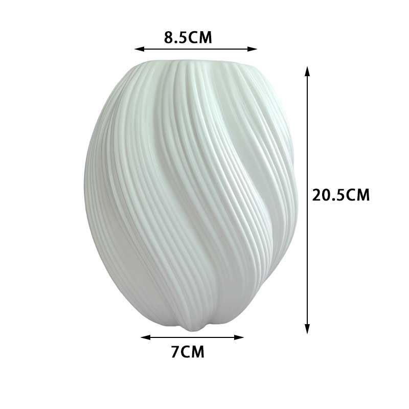 Nordic White Flower Vase Imitation Ceramic Plastic Flower Vase Living Room Desktop Decoration Wedding Centerpiece Arrangement
