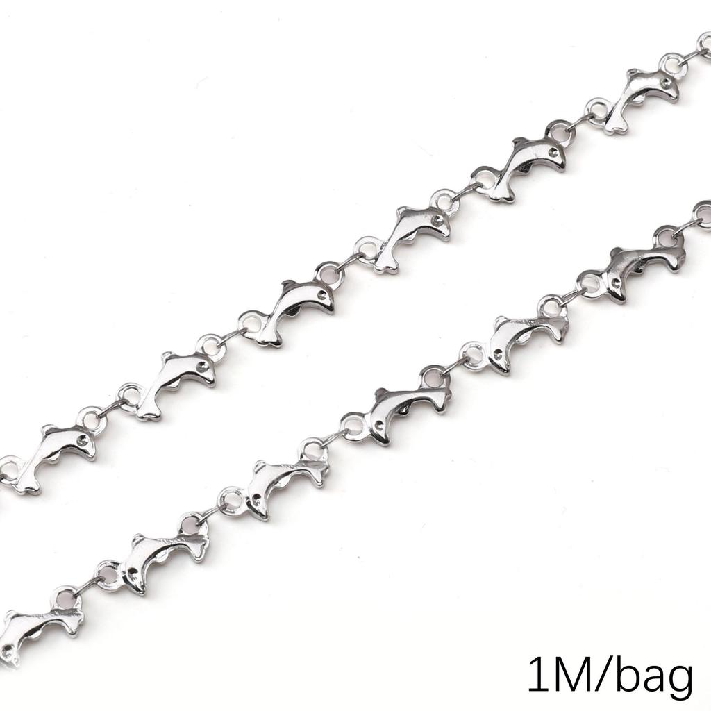 Chaîne Cœur en Acier Inoxydable de 0,5/1 Mètre Chaîne Cubaine Chaîne Punk de Base pour la Fabrication de Colliers Bracelets Bijoux Accessoires
