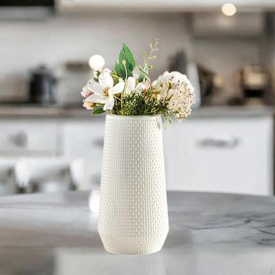 Plastic Texture Vase Centerpieces Decor 4.1x10inch Versatile Table Ornament for Mantel End