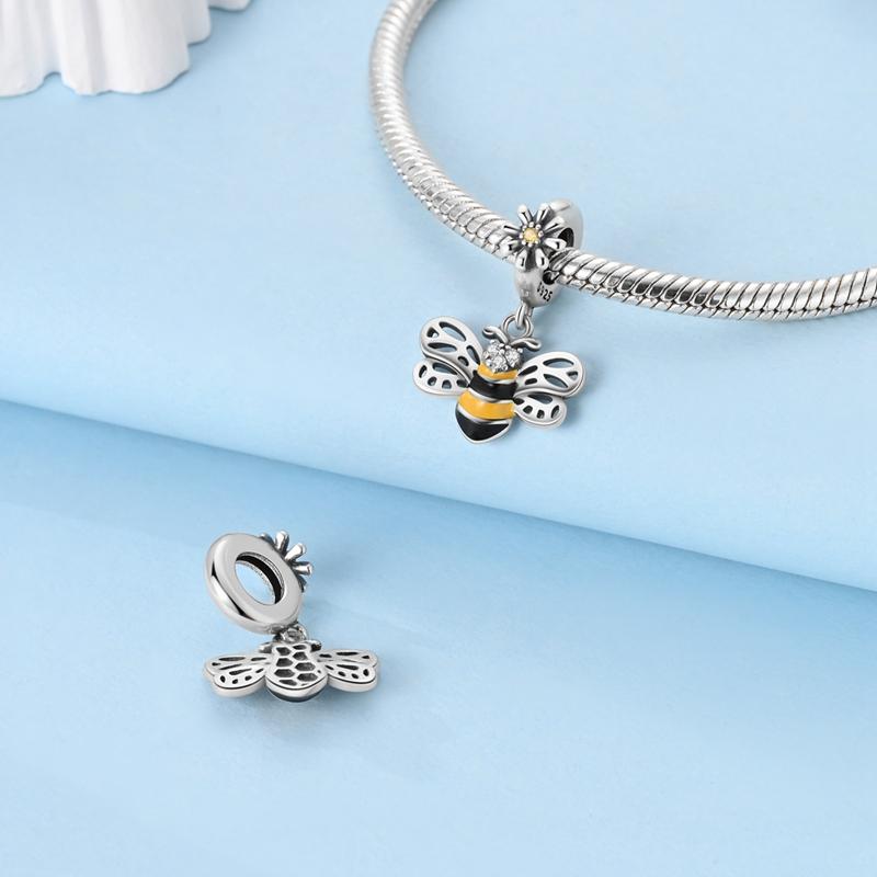 Charms Original Copper Yellow Bee Wings Pendant Beads Fit Bracelet Women Jewelry Diy Fine Gift Accessory