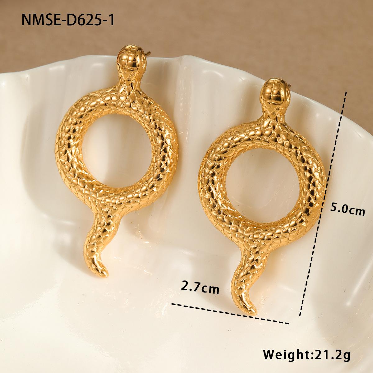 GEMCHIC Women s 18K Gold Plated Stainless Steel Snake Hoop Earrings Fashion Asymmetric Serpent Drop Earrings Luxury Party Jewelry 18K