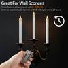Rechargeable Flameless LED Taper Candle Timer Remote Flickering Dripping Wax Window Tall Candlestick with 24Pc Plastic Lamp Head