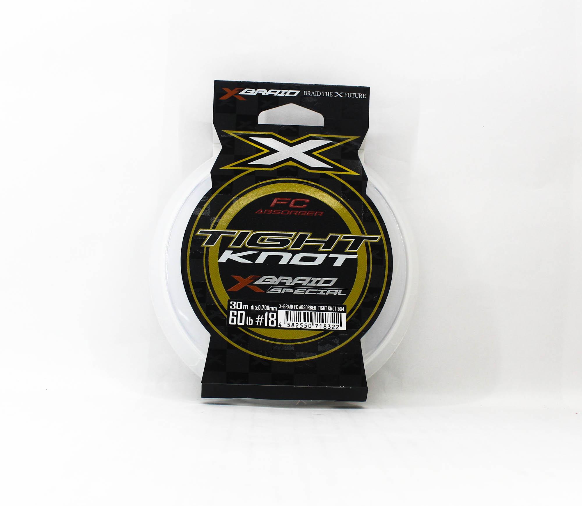 

YGK X Braid Absorber Флюорокарбоновый шок-лидер Плотный узел 30м 60lb (8322) чистый