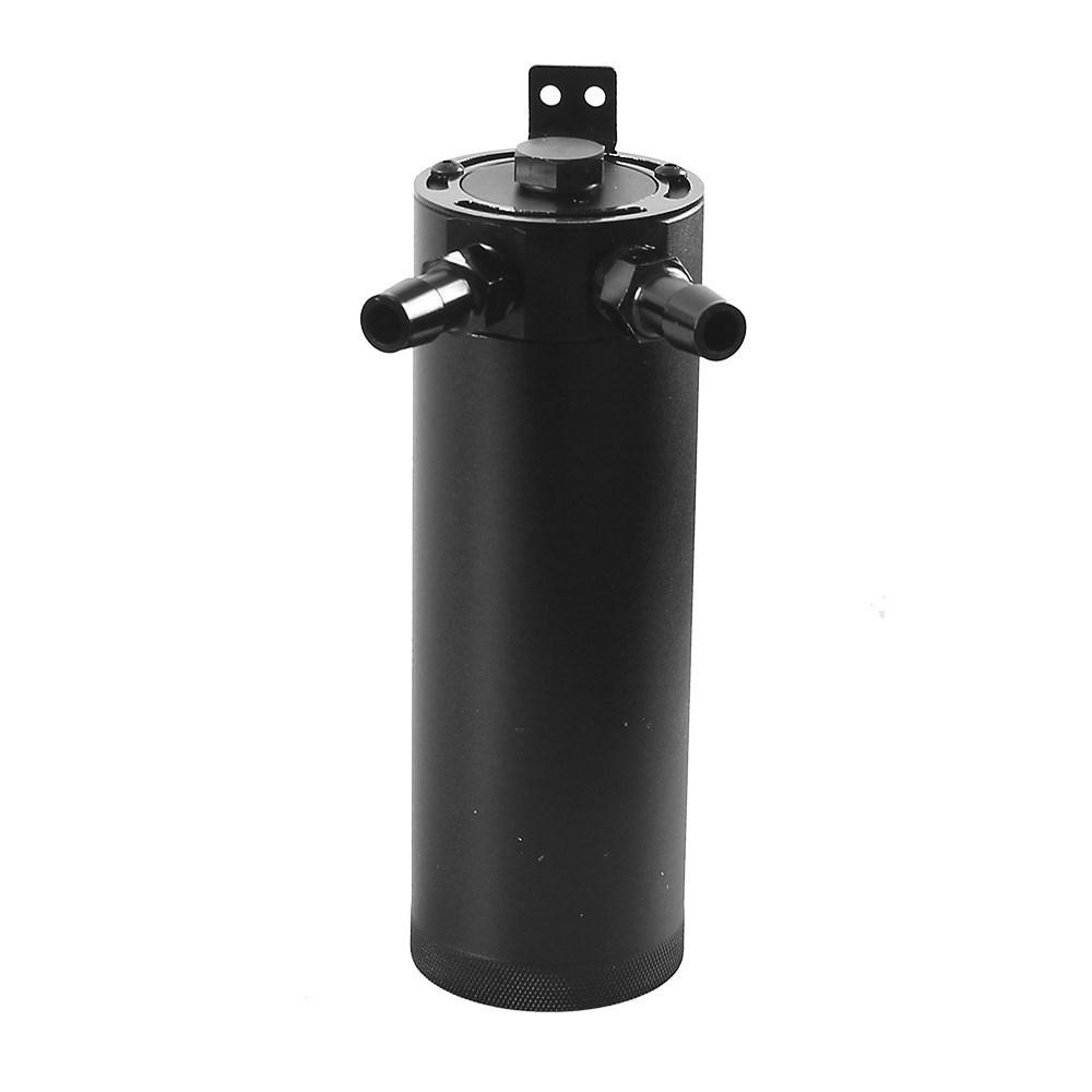 Universal Car Aluminum Baffle Oil Catch Can 2-port  Tank with Breather Filter Oil Separator