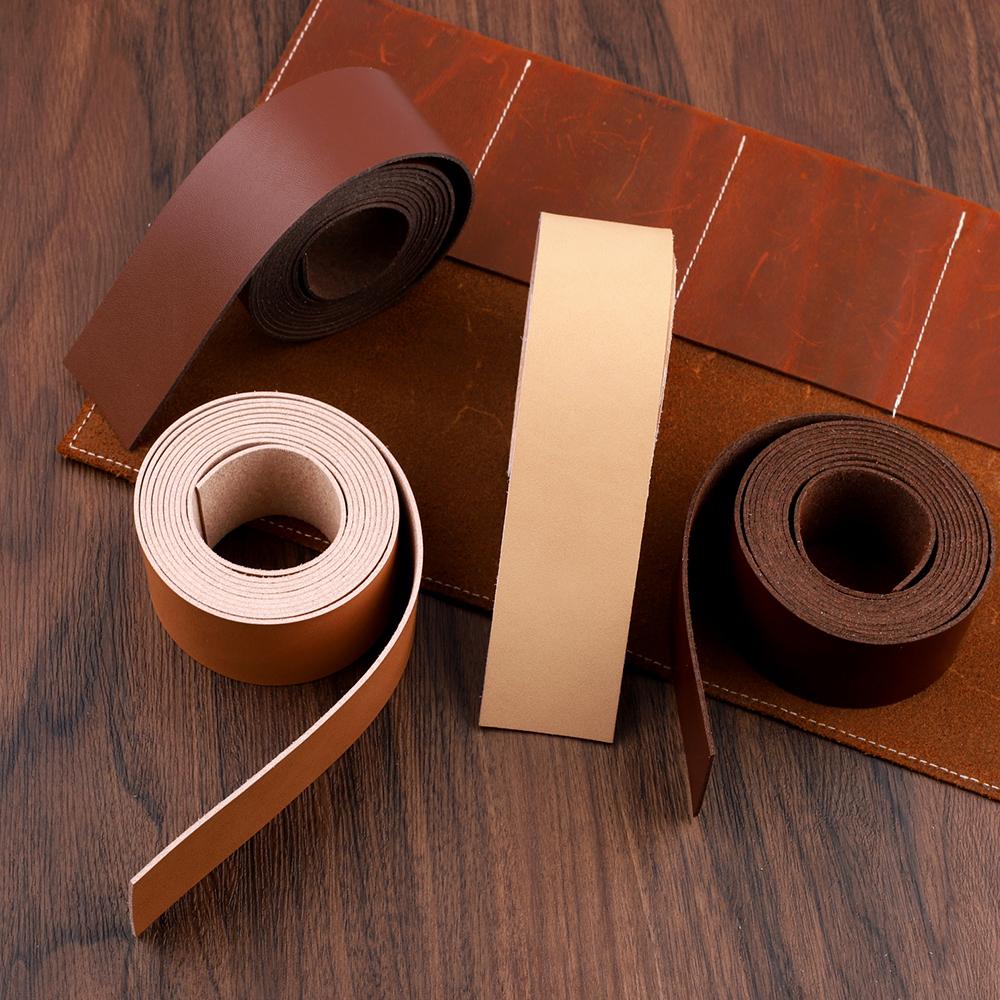 2 Meters DIY Leather Crafts Straps Strips for Bag Accessories Belt Handle Crafts Making 1.25/1.5/3.75/2.5cm Wide Durable Sturdy