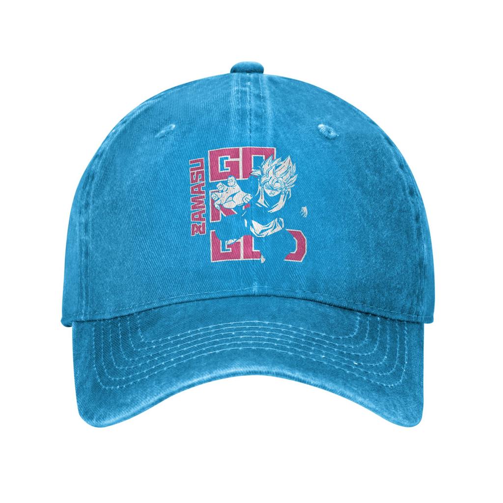 Dragon Ball Black Goku Baseball Caps Retro Distressed Denim Headwear for Men Women Outdoor Summer Adjustable Fit Hats Cap