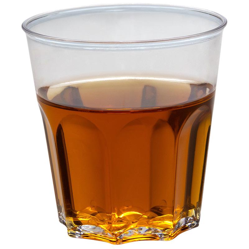 Aviation-Grade High-Transparency Disposable Water Cup: Durable, Thickened, Octagonal Design for Household and Bar Use, Resistant to High Temperatures.