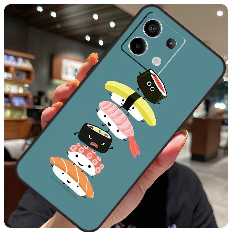 Sushi Food Case For Xiaomi Redmi Note 13 Pro 12 9 10 11 14 Pro 11S 12S Cover For Redmi 14C 10C 12C 13C