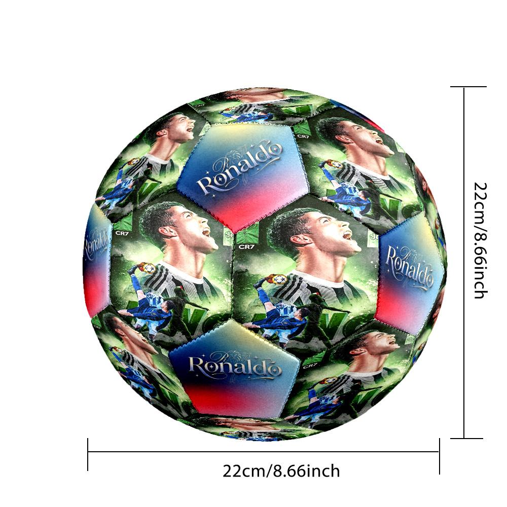 Ronaldo's Cristiano Ronaldo Celebration Size 5 Soccer Ball Machine-Stitched Indoor/Outdoor Training and Matches Soccer Accessory
