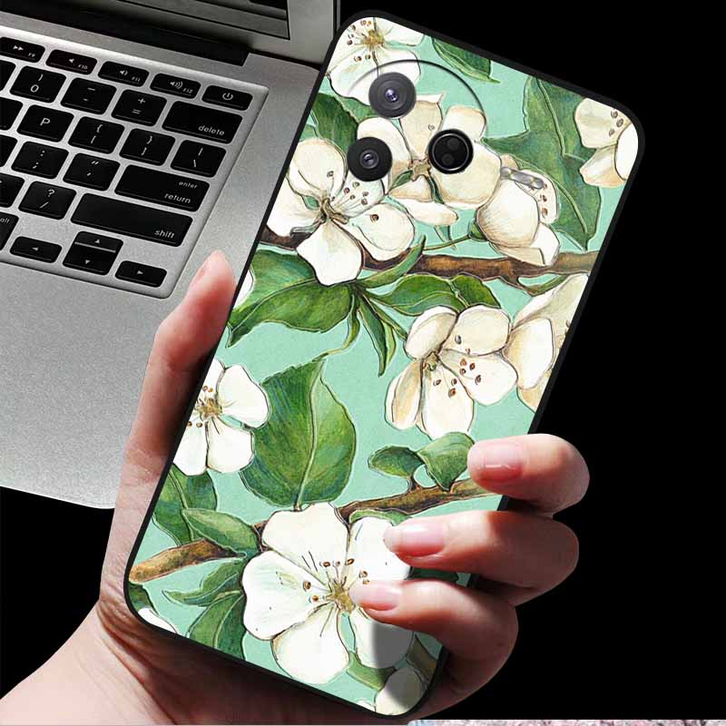 For Xiaomi Poco F7 Pro/ Poco F7 Ultra 5G 3D Relief Flower Emboss Soft Silicone Back Cover Case for Poco F7 Pro Ultra Relief Case