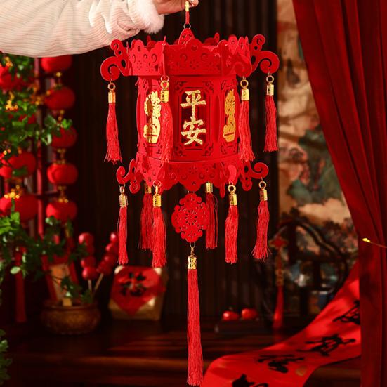 Year of The Horse Lantern Traditional Chinese New Year Decoration with Fabric Hanging Ornament for Door Festive Atmosphere 2026 Spring Festival Decor