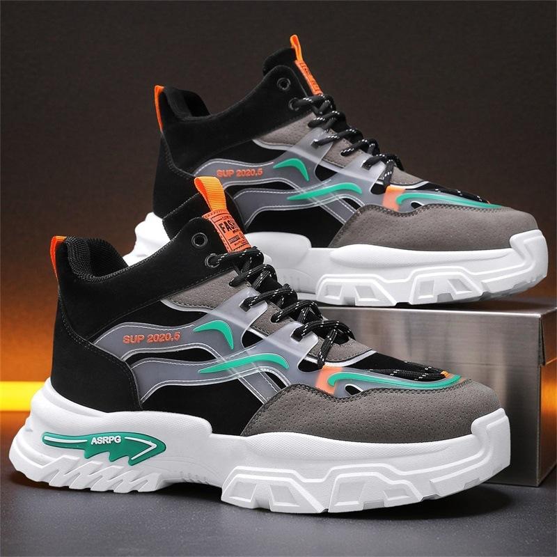 Ins Student Sports Casual Shoes Youth Outdoor Running Shoes High Top Platform Travel Shoes