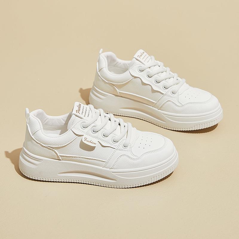 

Кроссовки на толстой платформе для женщин, повседневные, нескользящие, со шнуровкой, легкие, для ходьбы, женские, дышащие, удобные, из искусственной кожи, для бега, теннисные кроссовки 40 бежевый