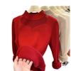 Autumn and winter new design knitted bottoming shirt women's fashion slim-fitting and thin semi-turtleneck inner sweater