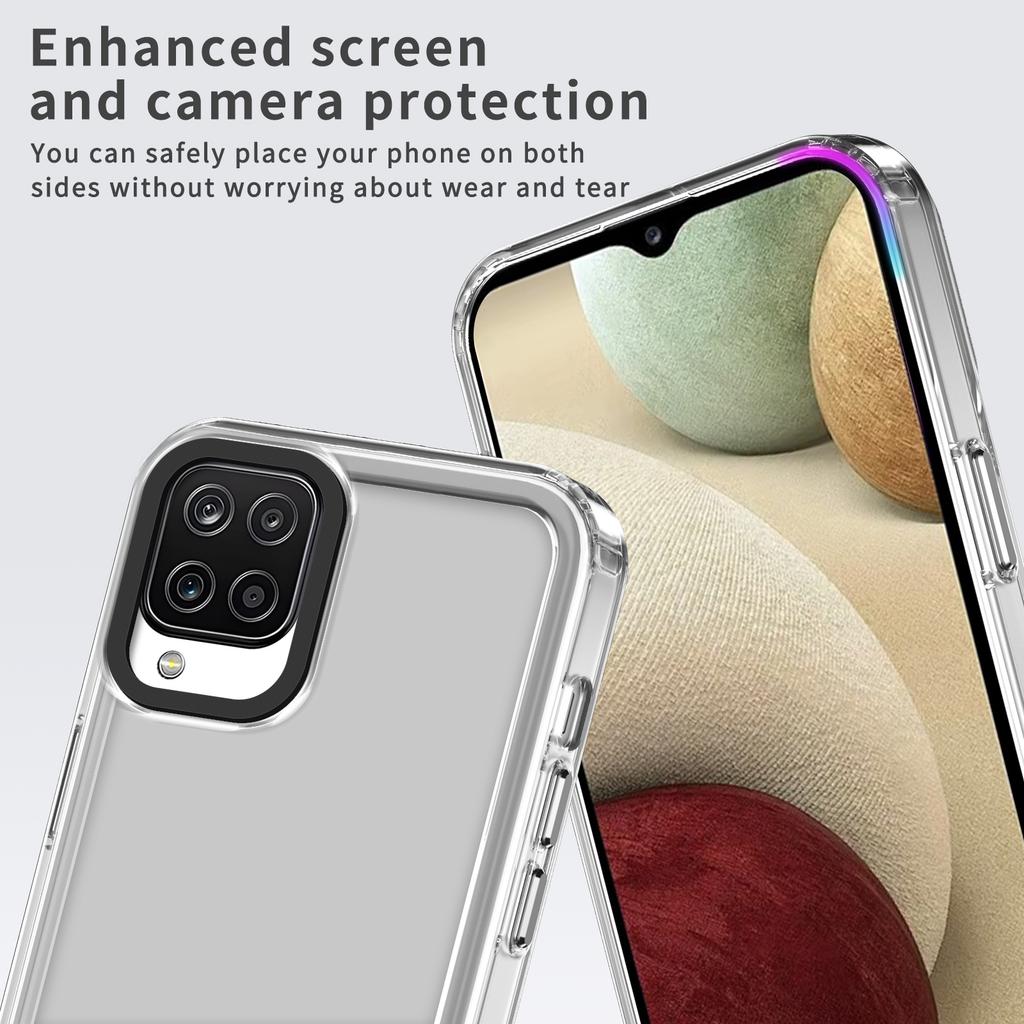 For Samsung Galaxy A12/M12 Case PC+TPU Anti-drop Phone Cover HD Clear