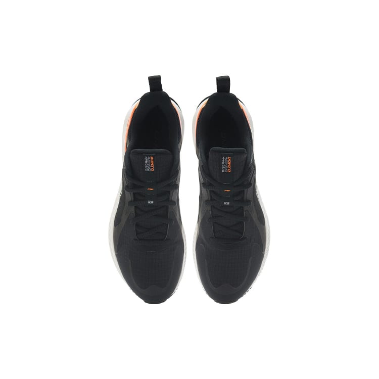 Li Ning YueYing Element Textile, Synthetic Leather Cushioning Rebound Low top Running Shoes Men's Black Orange ARHR223-4