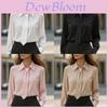 Basic Style Long Sleeve Polyester Shirt With Splicing For Office Casual Women