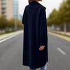 Women's Wool Coat Notch Lapel Collar Single-Breasted Peacoat Loose Casual Long Jacket  Fall Winter Outwear