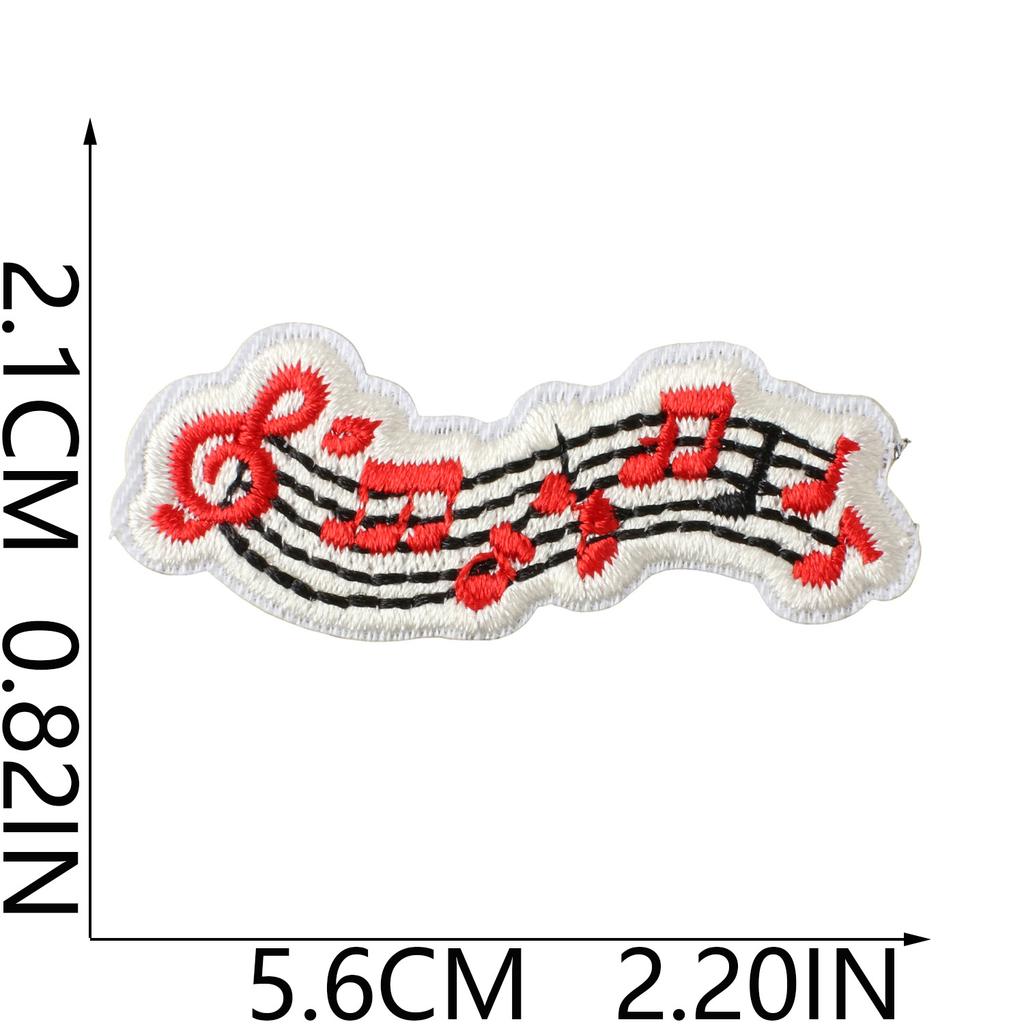 Literary Music Note Embroidery Cloth Sticker Clothes Patch Decoration Versatile Diy Bag Pants Hole Repair Embroidery Sticker