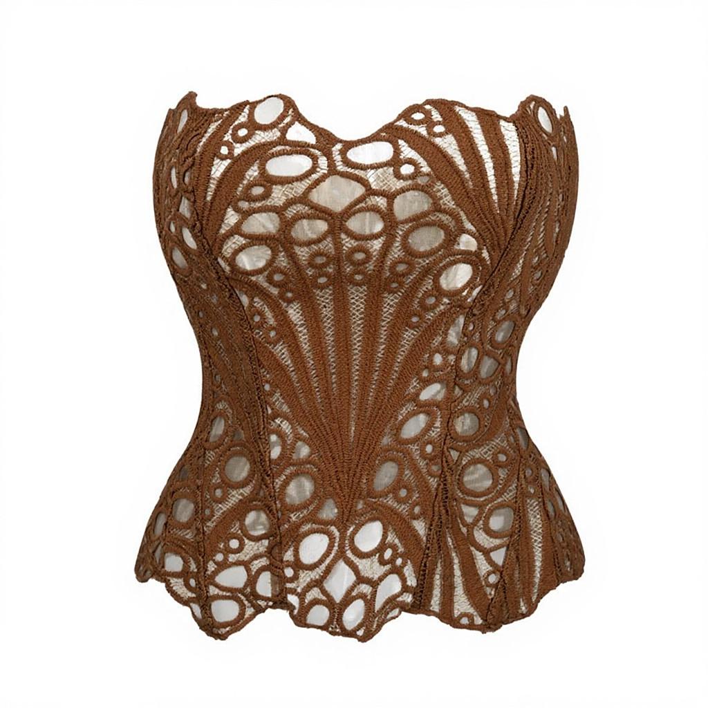 Flower Fairy Bestseller: Irregular Lace Mesh Double Layer Fishbone Court Corset