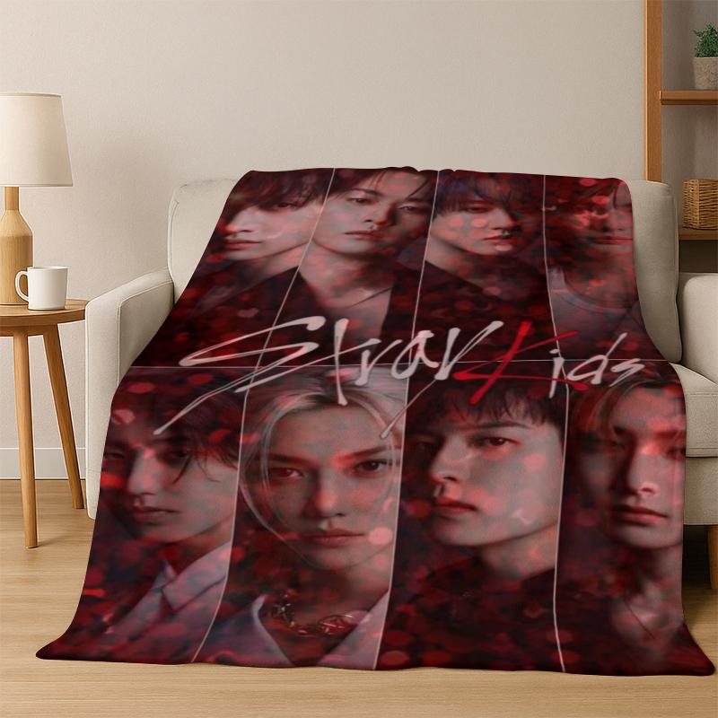 HD Stray Kids Kpop Ultra Soft Flannel Throw Blanket, Warm Cozy Blanket for Couch Sofa Bed Bedroom Living Room Travel Gift