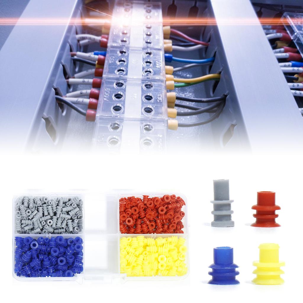 400pcs Assorted Rubber Grommet Set Flexible Cable Management Solution Multipurpose Rubber Gromment for Automotive Home