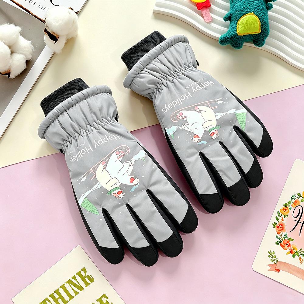 Kids' Winter Ski Gloves: Waterproof, Windproof, Thick Fleece-Lined for Boys & Girls Snow Play, Cycling, and Outdoor Activities