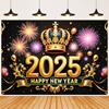 2025 Szczęśliwego Nowego Roku Tło Fajerwerki GoldenTheme Party Banner Nowy Rok Świętuj Rodzinne Przyjęcie Dekoracja Tło Zdjęcie