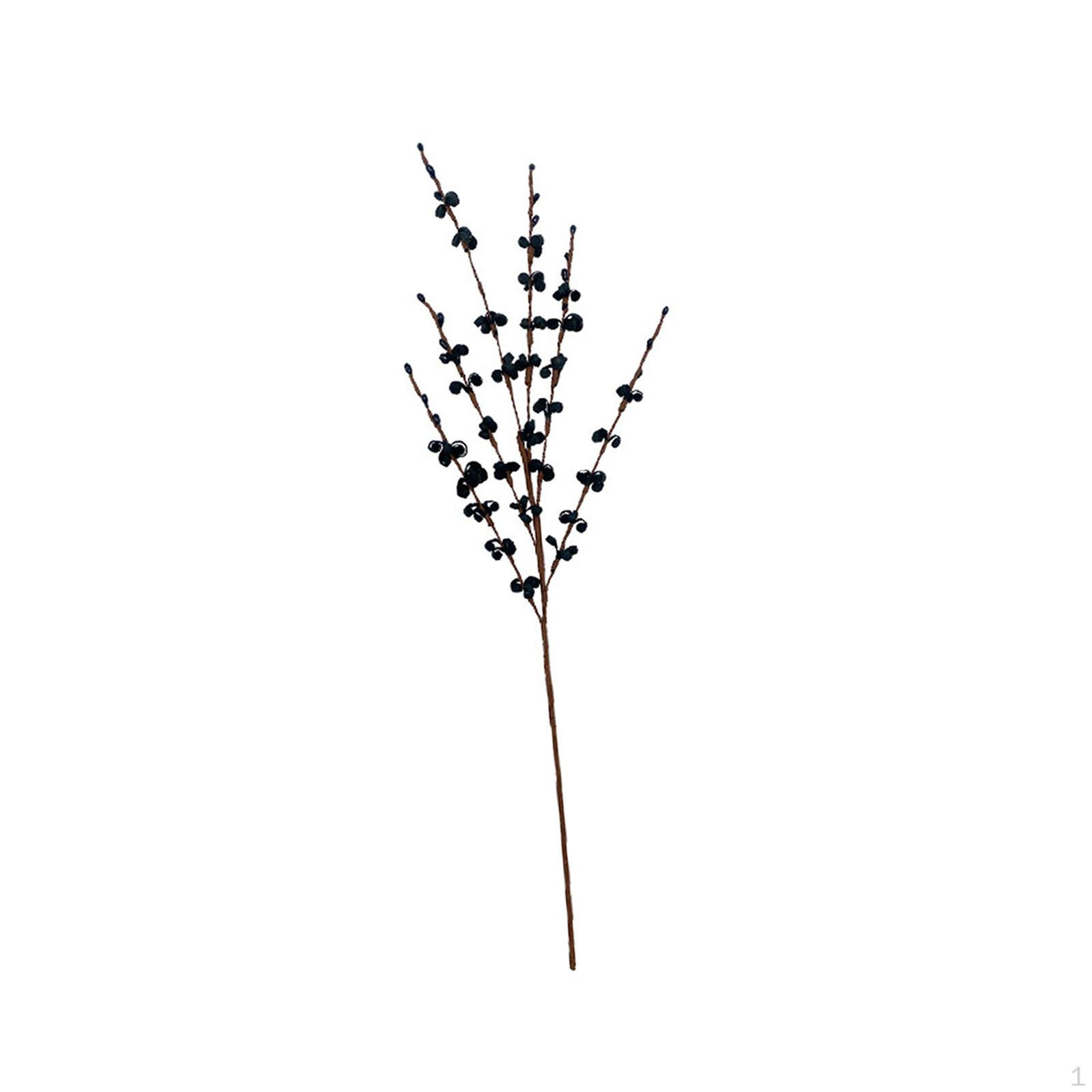 

Искусственные цветочные ветки 55 см реалистичные длинные искусственные стебли украшения повторно используемые фото Black
