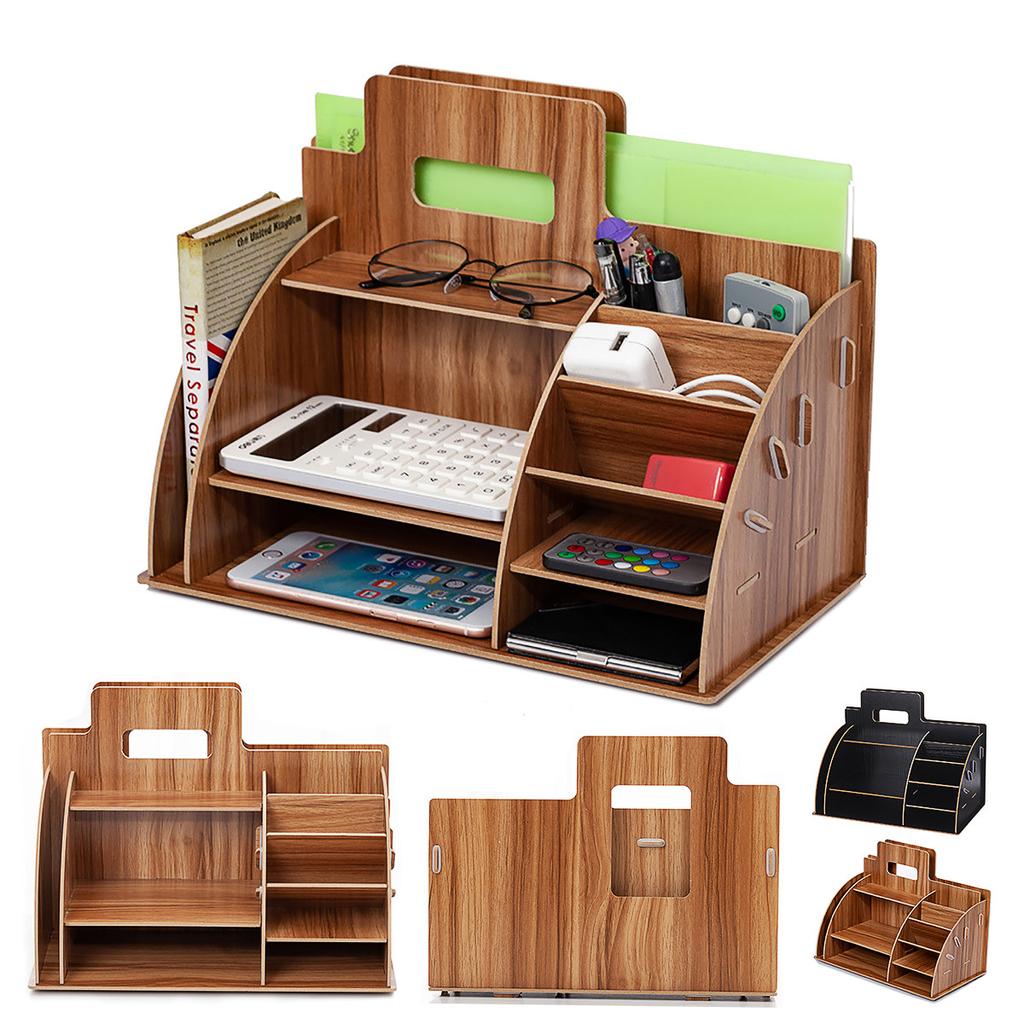 Buy Wooden Desktop Organizer Office Supplies Storage Rack Wooden Desk Organizer Pen Holder Study