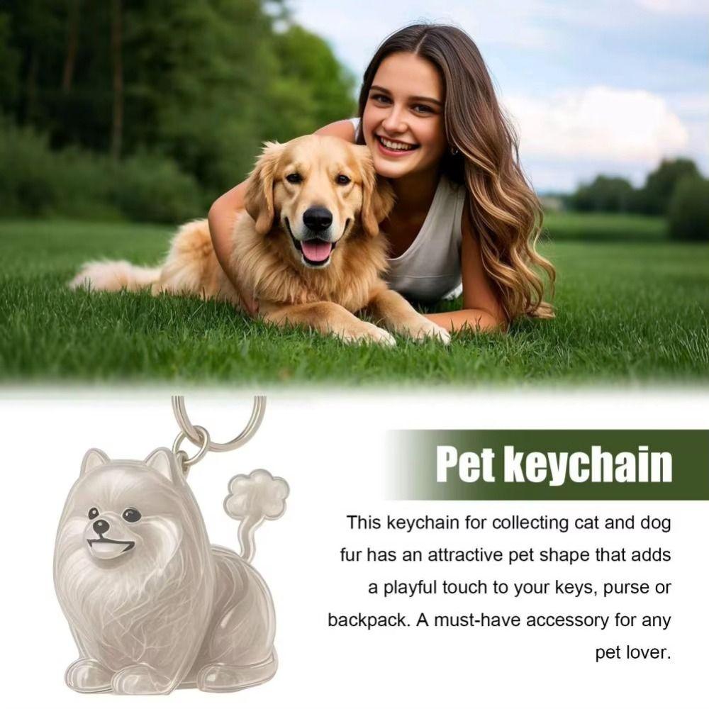 Hair Grooming Dog Hair Storage Box Dog Shape Puppy Pendants Pet Hair Keychain  Jewelry Gift