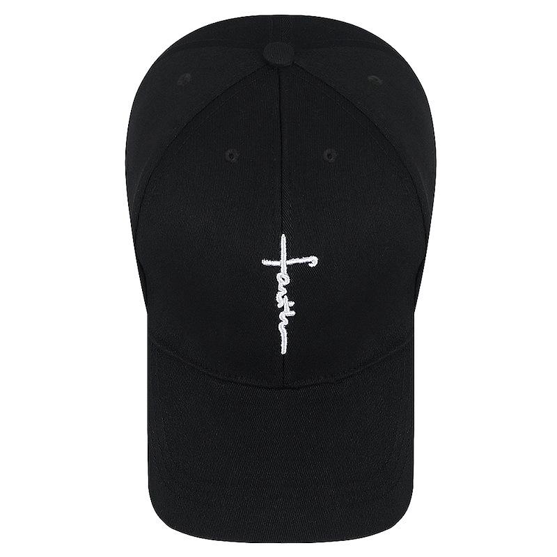 European and American Embroidery English Cross Casual Baseball Cap Men and Women Youth Adjustable Hat Foreign Trade