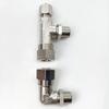 Boiler Water Level Gauge Glass Tube Assembly Boiler Gauge Glass Adapter Copper 3/8inch Water Gauge Fitting Enduring