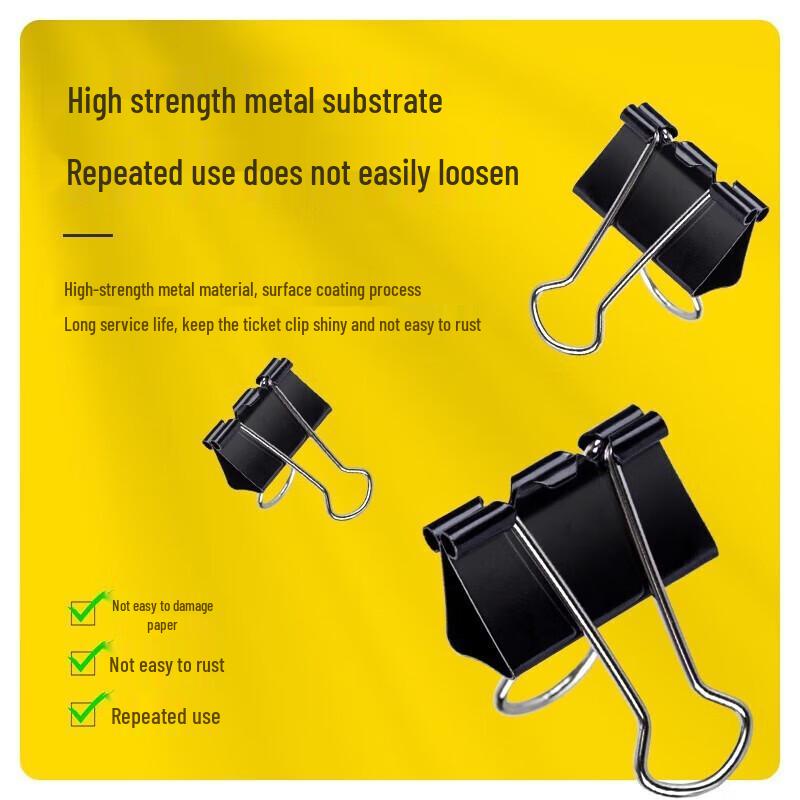 Deli Black Long Tail Binder Clips