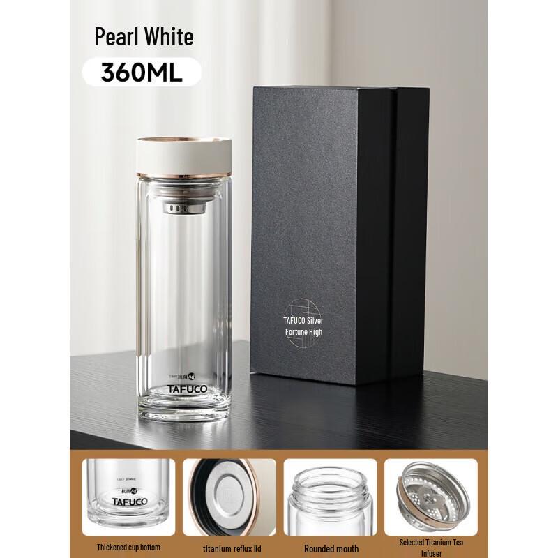TAFUCO Double Wall Glass Tea Infuser Bottle