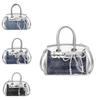 Retro Denim Shoulder Bag For Women Summer Daily Use Pu Material