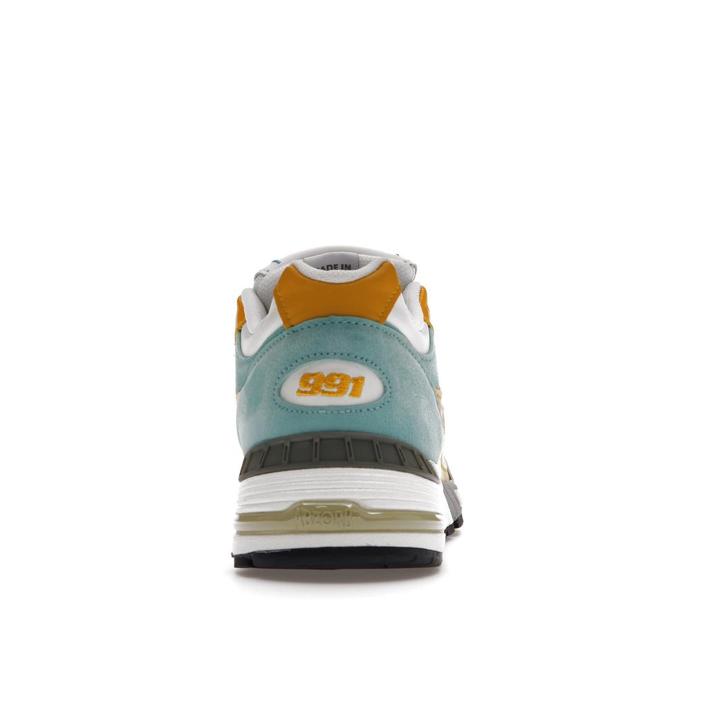 Sneakersnstuff x New Balance 991 Made in England Cor Secreta Tênis Masculinos Amarelo Menta Branco M991SNS