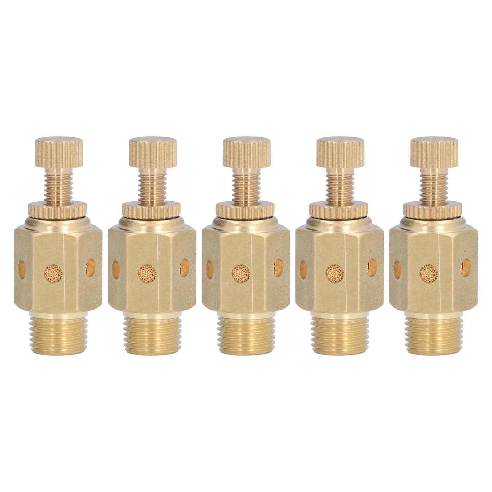 

5Pcs Pneumatic Muffler Brass Air Flow Silencer Exhaust Noise Reducer Fitting Set Kit PSC01