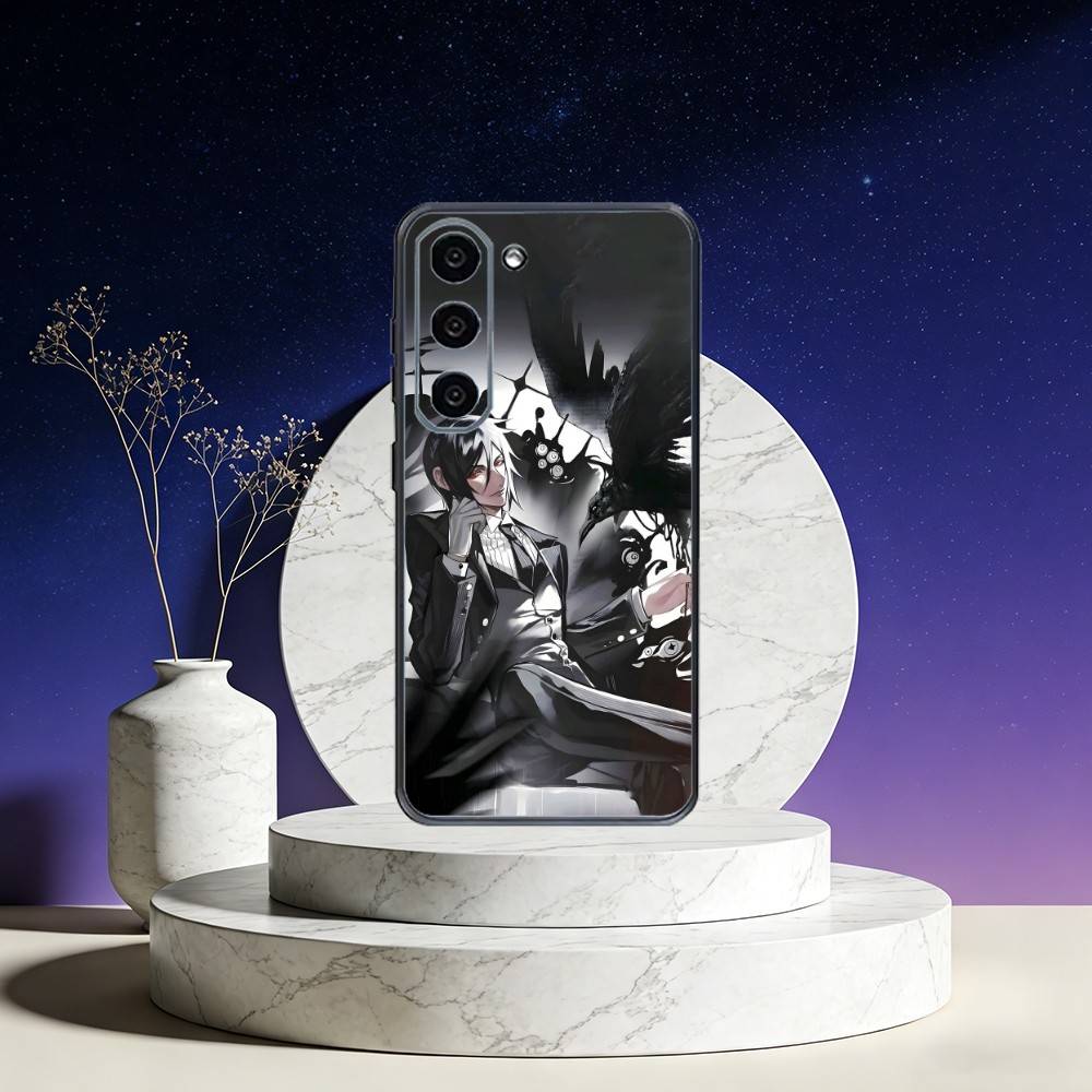 Black Anime B-ButlerS Phone Case For Samsung Galaxy A73,A72,A71,A70,A53,A52,A51,Others Soft Black Cover