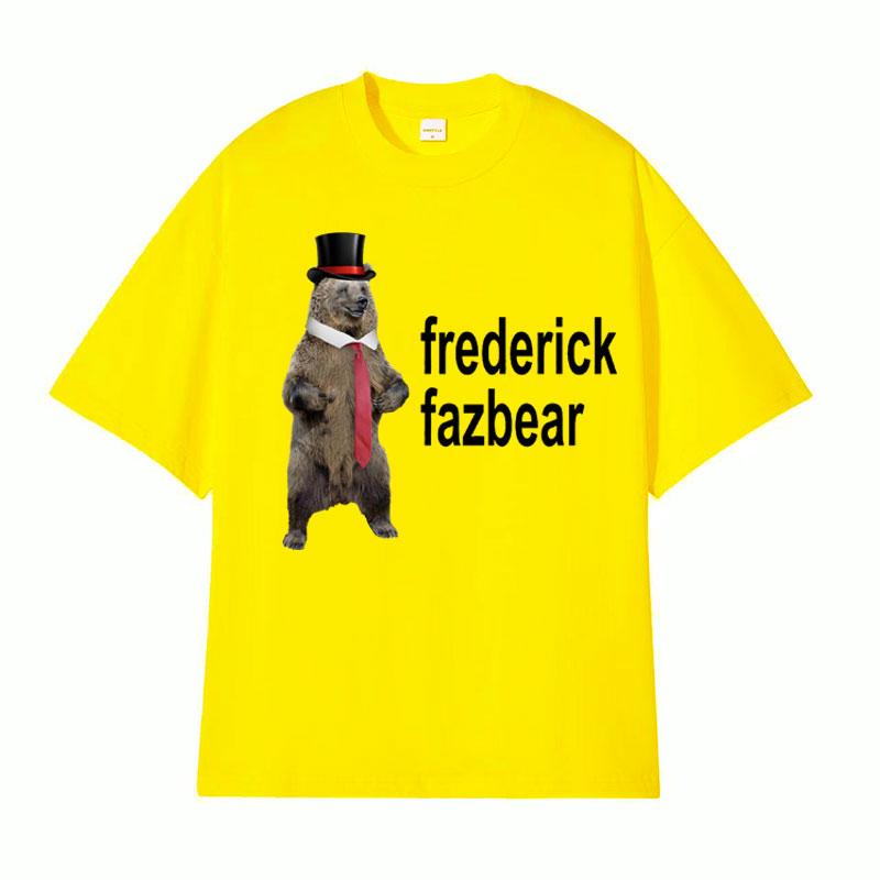 Frederick Fazbear The Fancy Bear Fnaf T Shirts Men Women Funny Meme Graphic Print T Shirt Male Vintage Gothic Humor Tops Tshirt