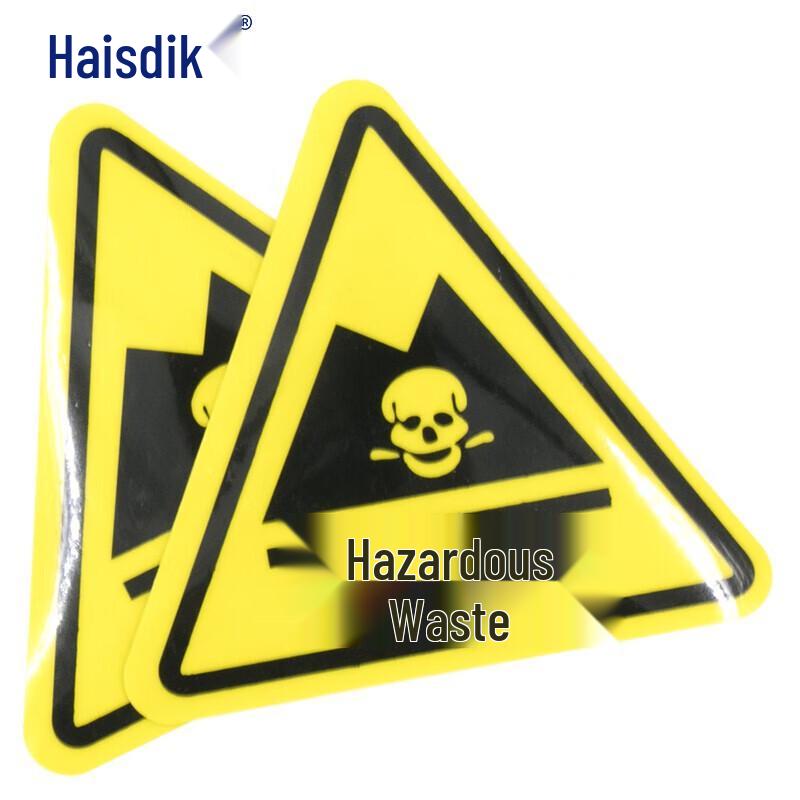 Haisidike Hazardous Waste Warning Sticker (10-Pack) 20 x 20 cm