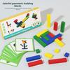 Wooden Geometric Shape Puzzle With Colorful Blocks For Parent Interaction Child