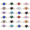 10Pcs Heart Wings Charms Alloy Colorful Rhinestone Romantic Pendant for Jewelry Accessories DIY Making Earrings Necklace Charm