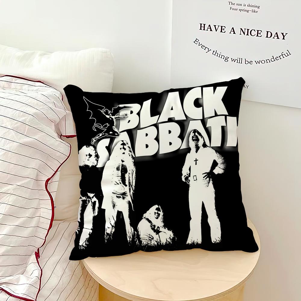 

B-Black S-Sabbath Band cushion cover Soft Cushion Cases for Farmhouse Sofa Decor Home Decorations and Protector 30cmx30cm